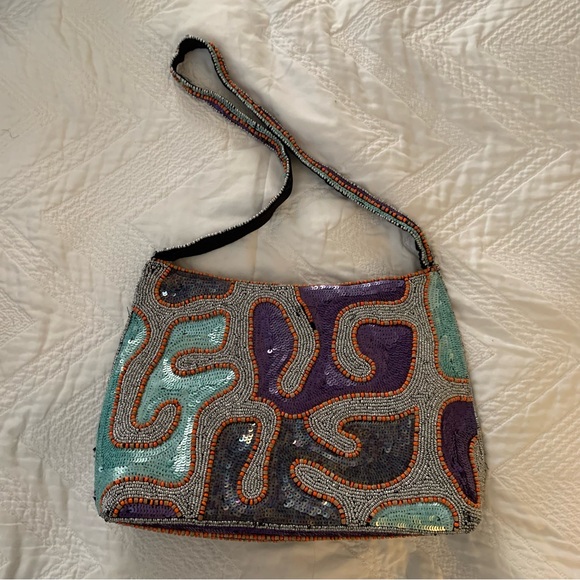 Vintage beaded sequined purse - Picture 1 of 16